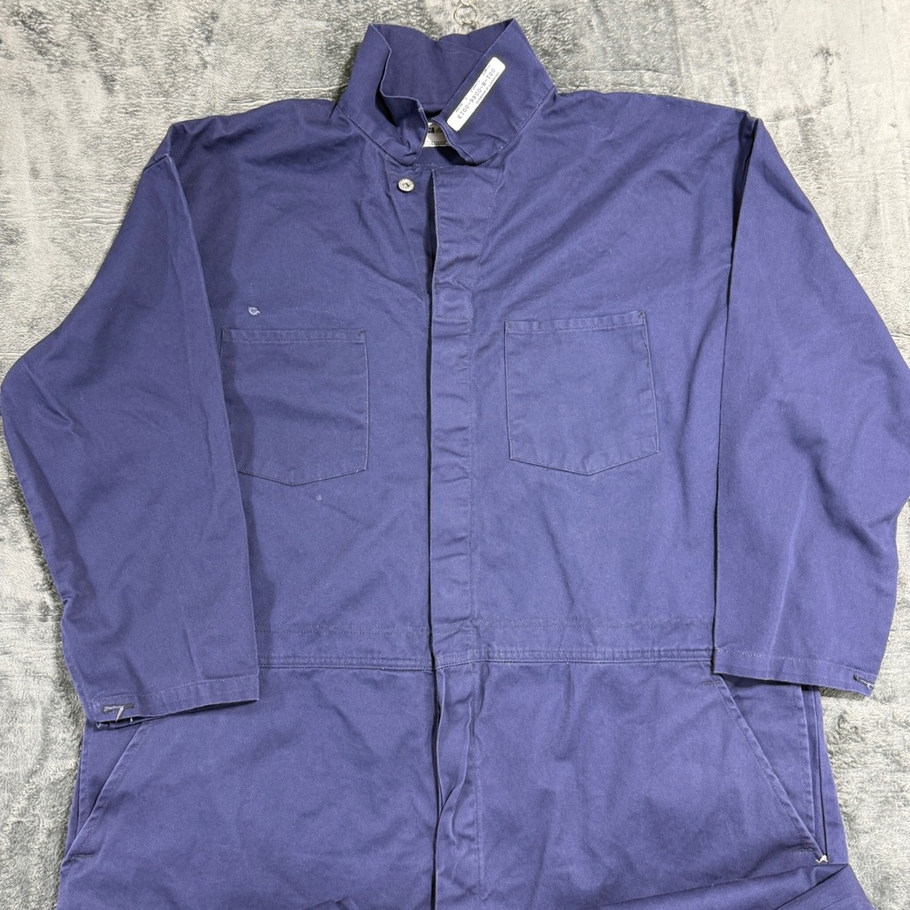 GCA Work Coveralls Mens 58-RG Navy Blue Cotton Twill Industrial Utility Suit‎